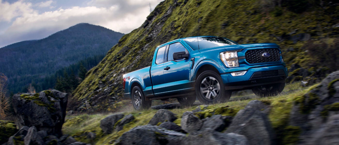 2023 Ford F-150 exterior on grassy mountainside